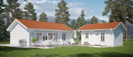 Lindö med gäststuga - Landsbrovillan